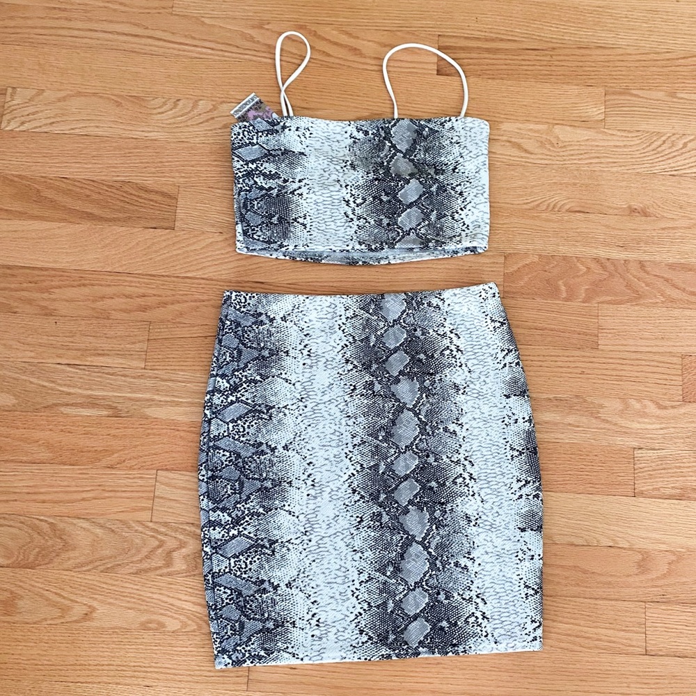 Snake print two piece set